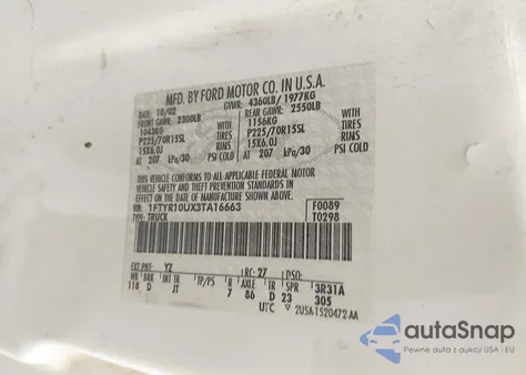 2003 Ford Ranger Edge/Xl/Xlt from USA, damaged, VIN 1FTYR10UX3TA16663